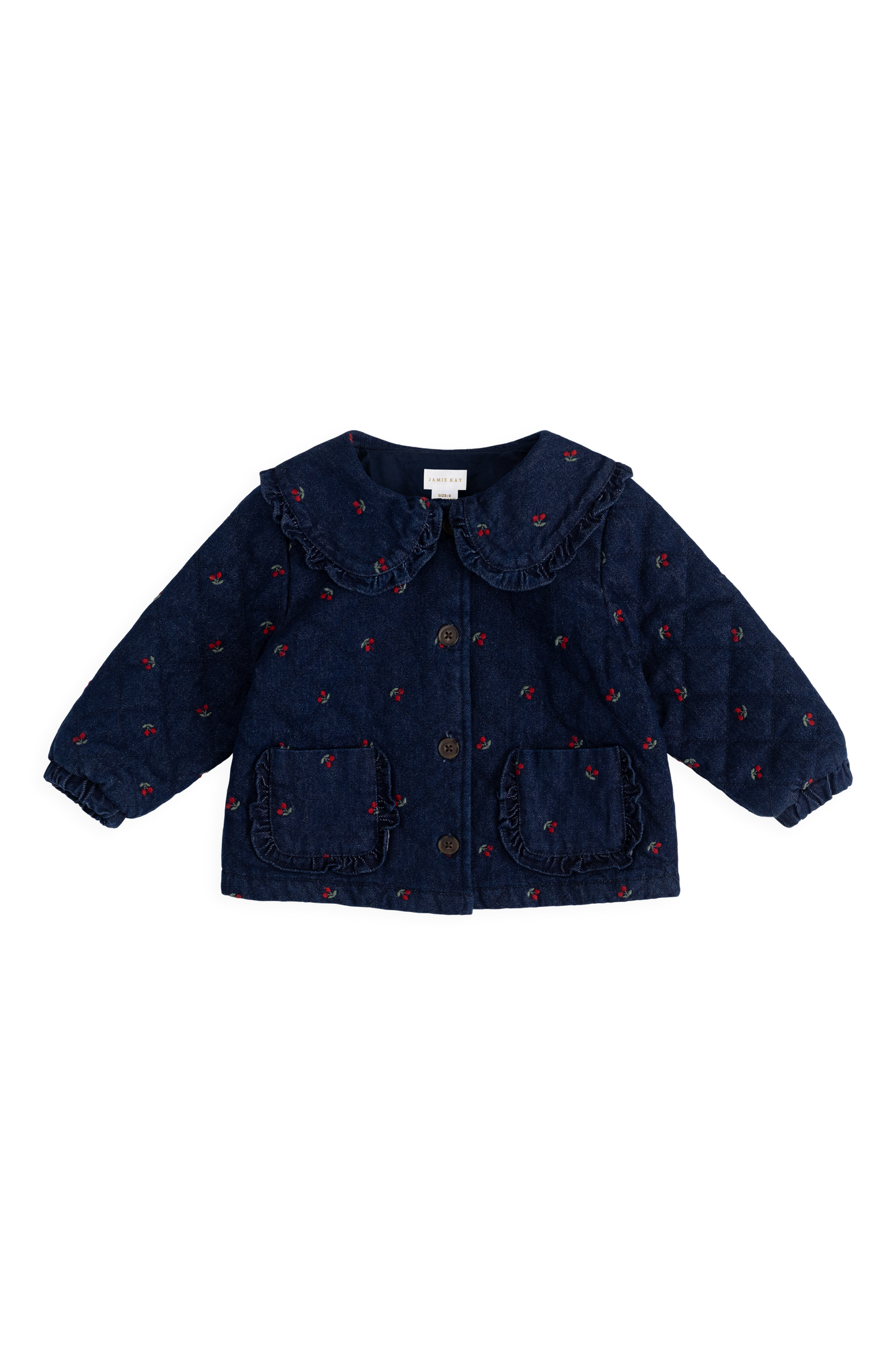 Amandine Quilted Denim Embroidered Jacket