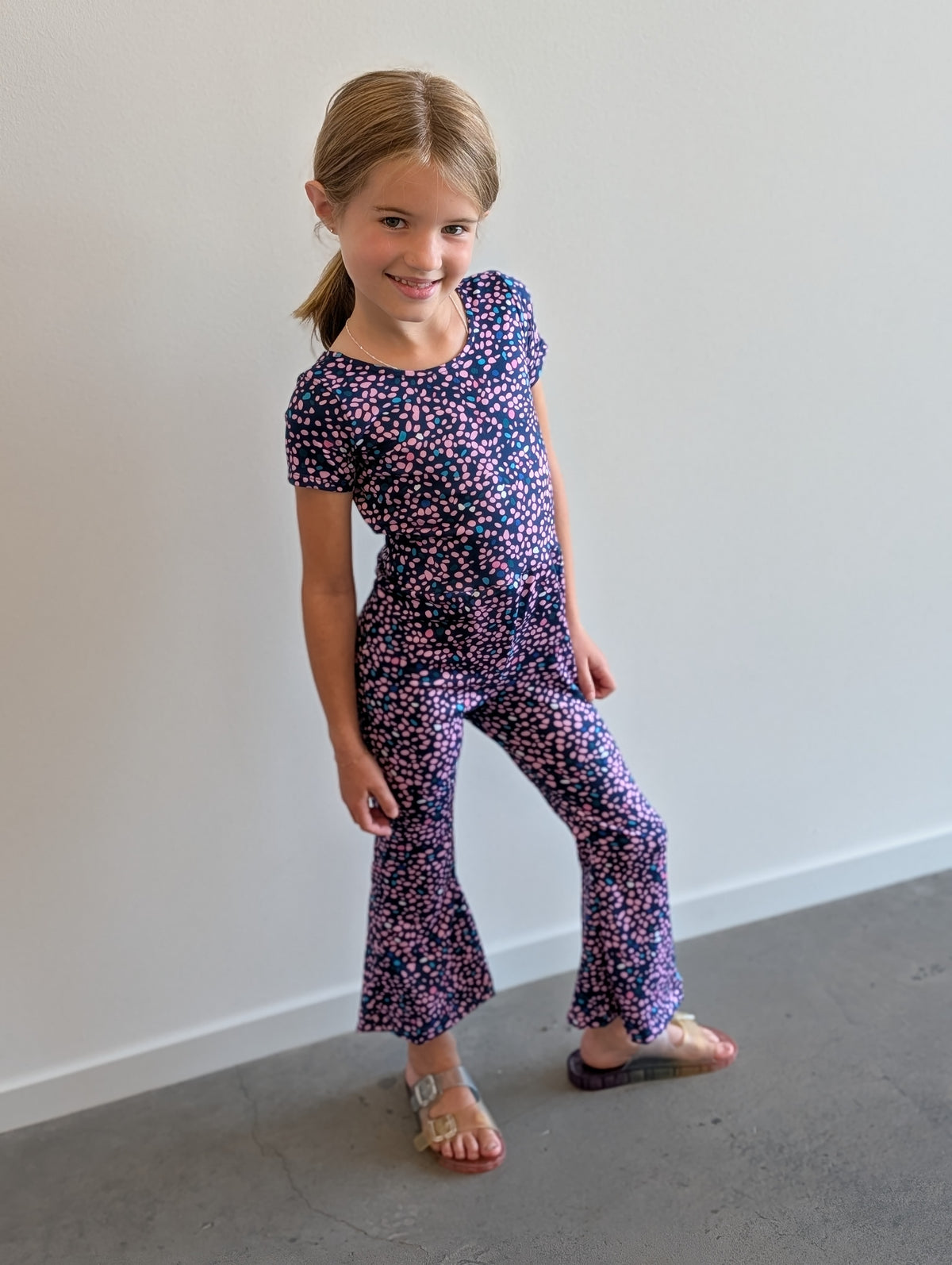 Rosey Posey Blue Romper