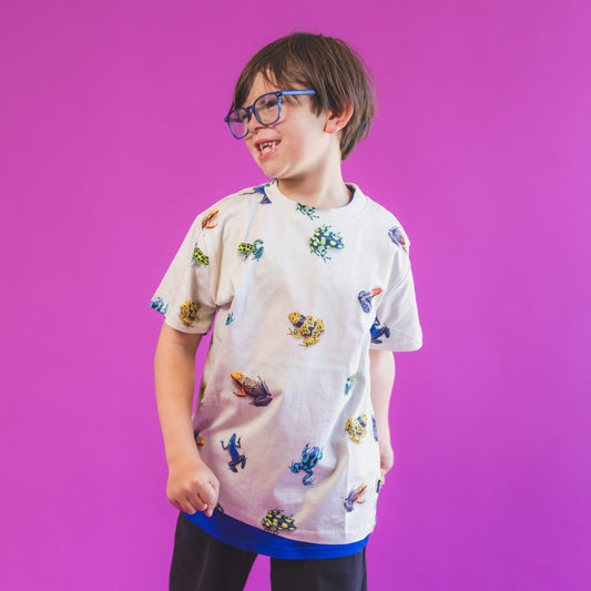 Roxo Vibrant Frogs Tee - GOTS