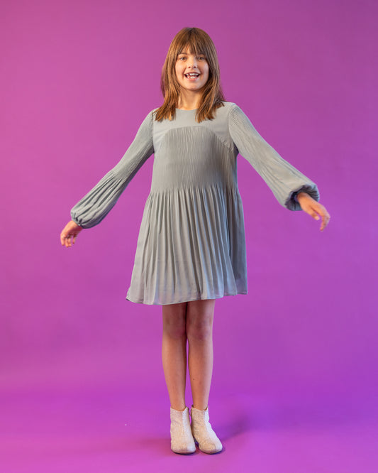 Pleated Chiffon Dress