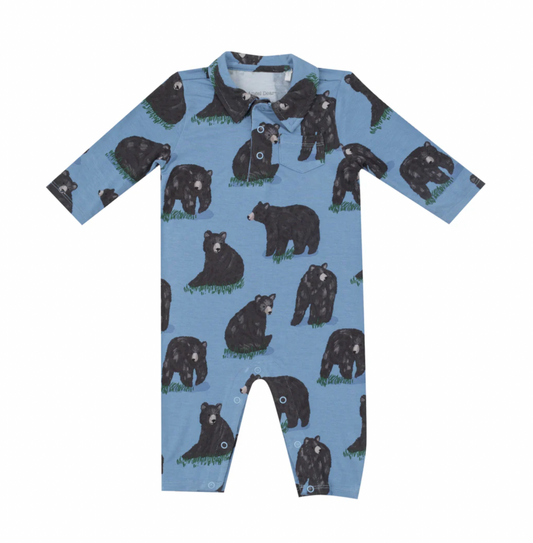 Black Bears Polo Romper