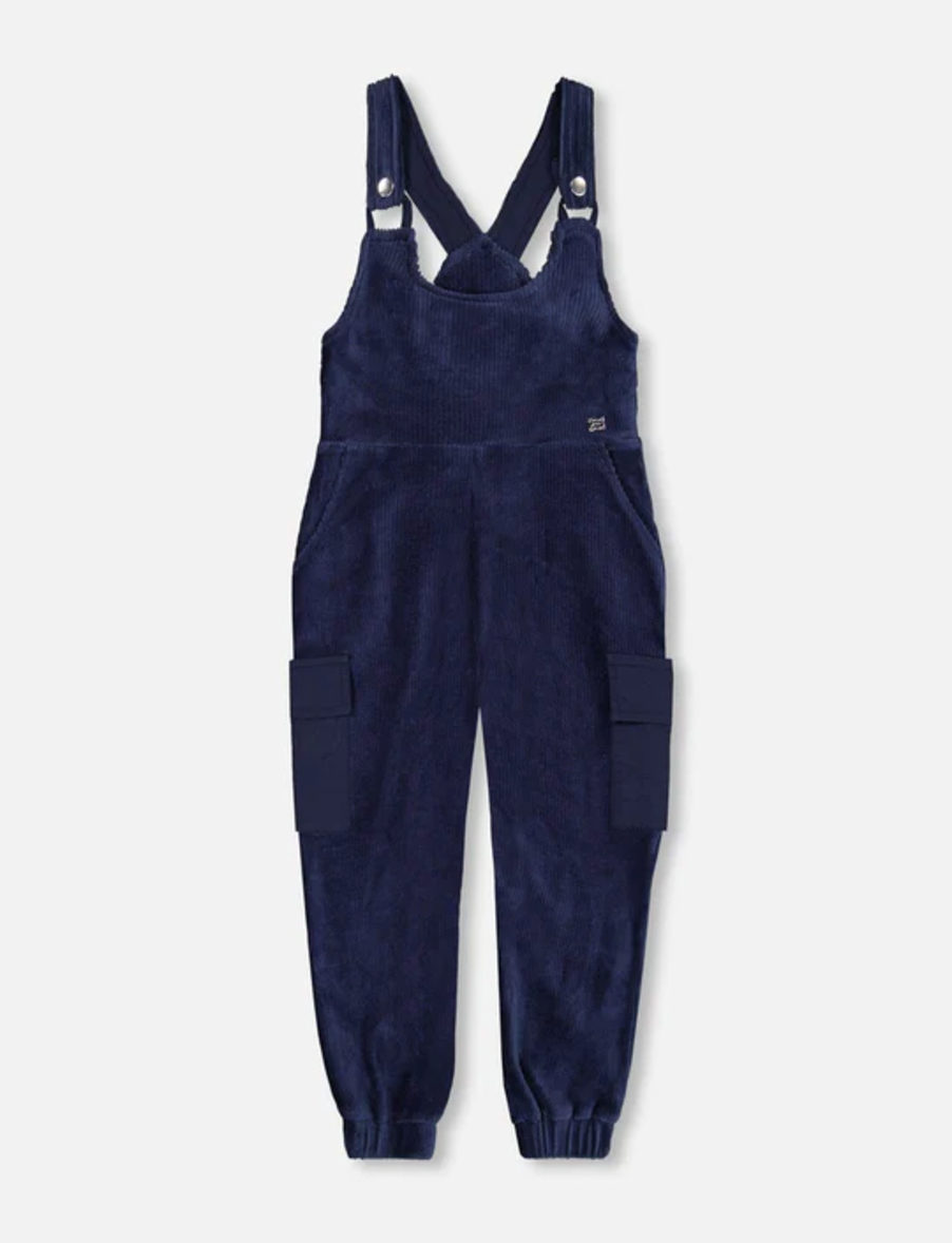 Velvet Stretch Cargo Overalls