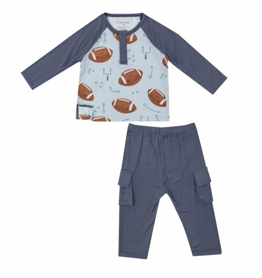 Footballs Blue Raglan with Cargo Pants