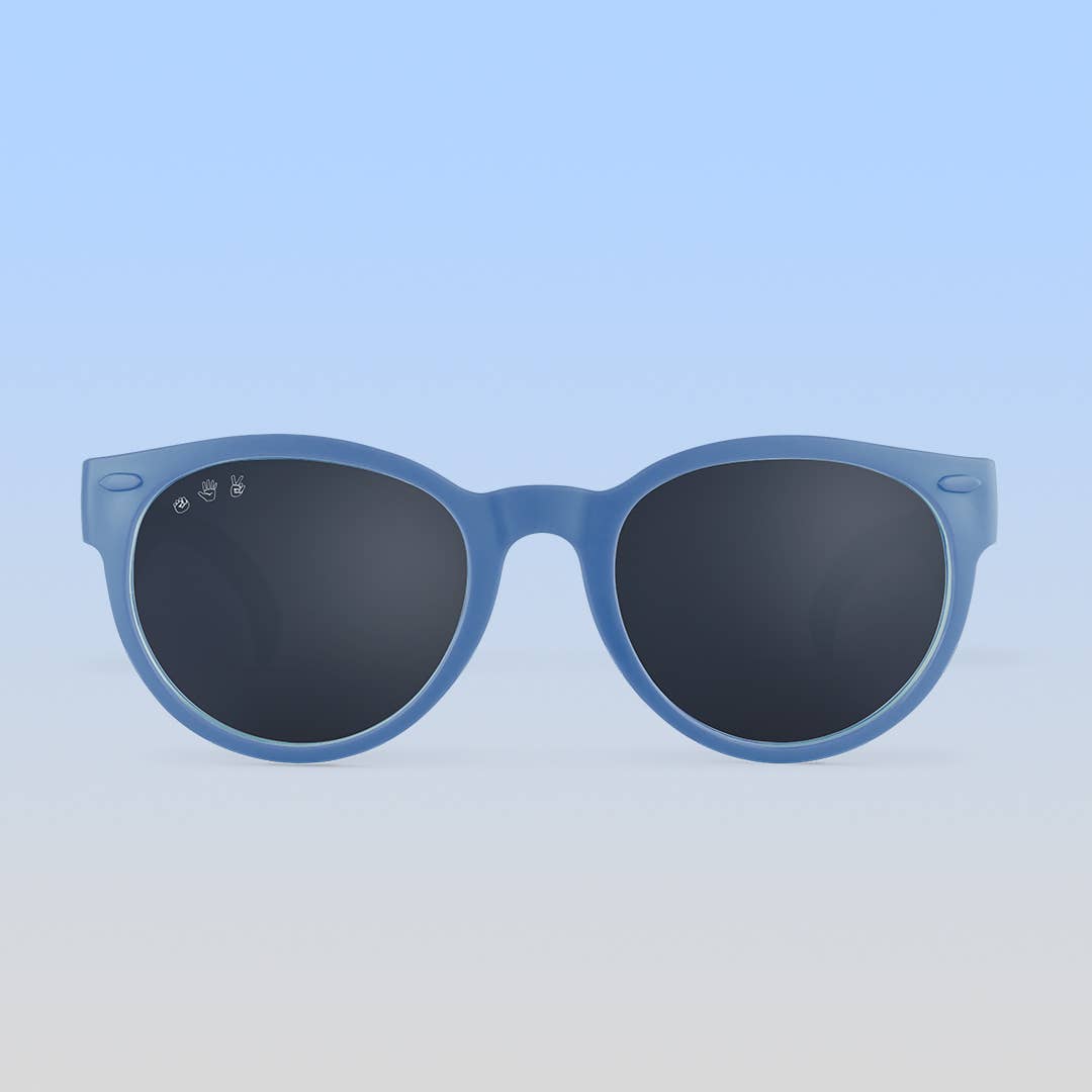 Round Sunglasses | Cloudy Blue: Baby (Ages 0-2) / Grey Polarized Lens