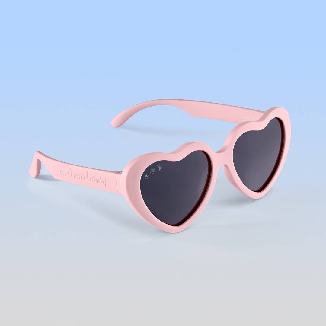 Heart Sunglasses | Peach: Baby (Ages 0-2) / Rose Gold Polarized Lens
