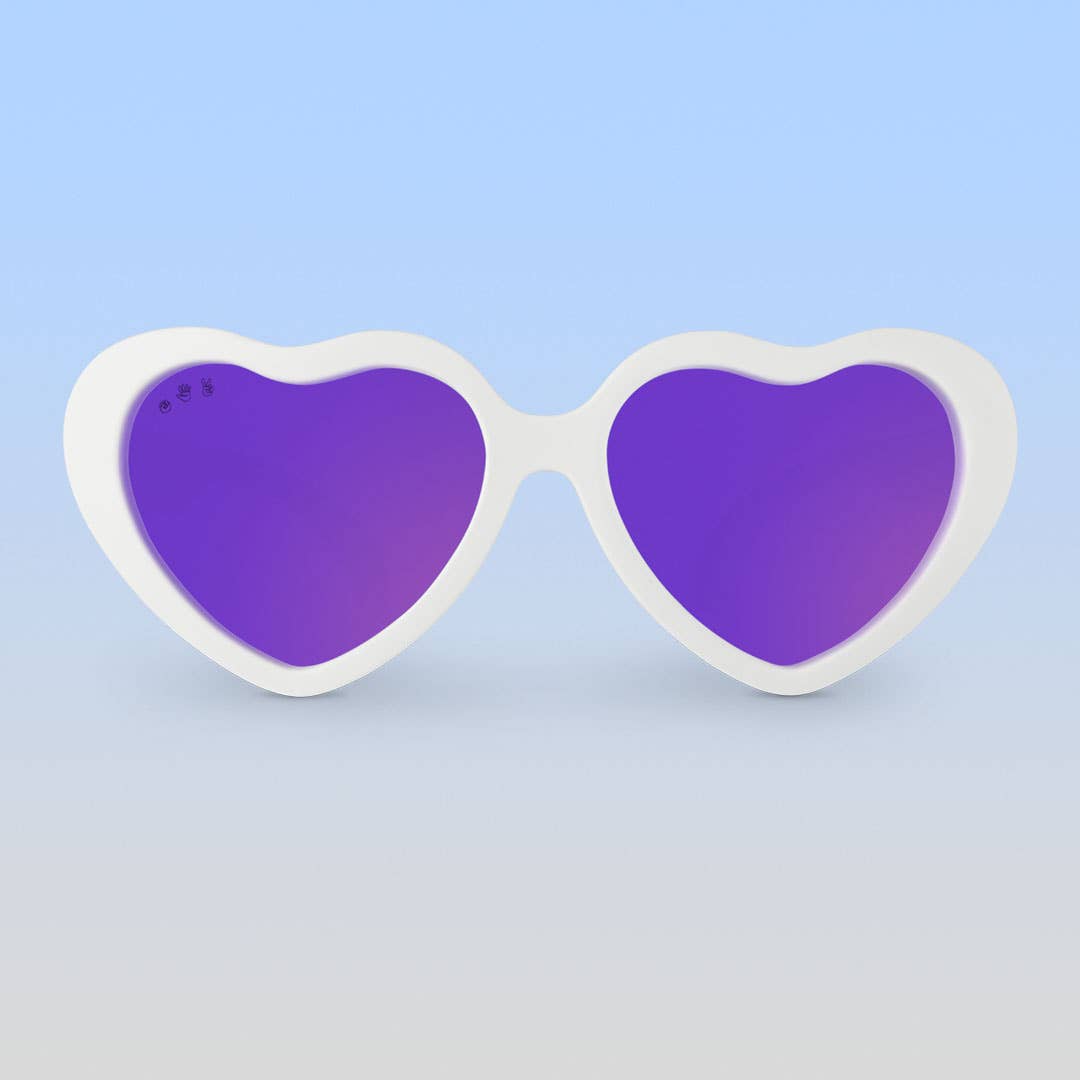 Heart Sunglasses White: Junior (Ages 5+) / Rose Gold Lens