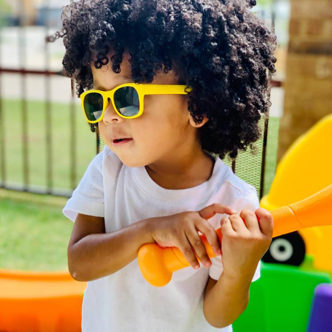Yellow Sunglasses: Toddler (Ages 2-4) / Blue Lens