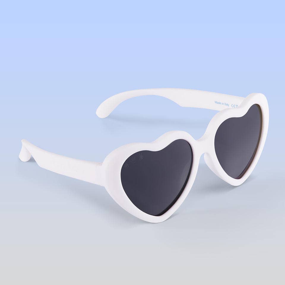Heart Sunglasses White: Junior (Ages 5+) / Rose Gold Lens