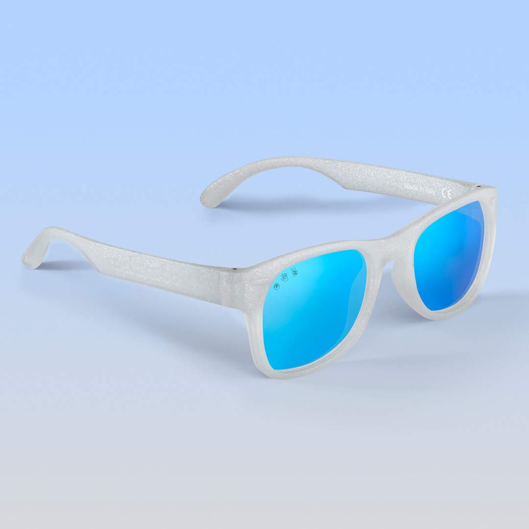 Silver Glitter Sunglasses: Toddler (Ages 2-4) / Purple Polarized Lens