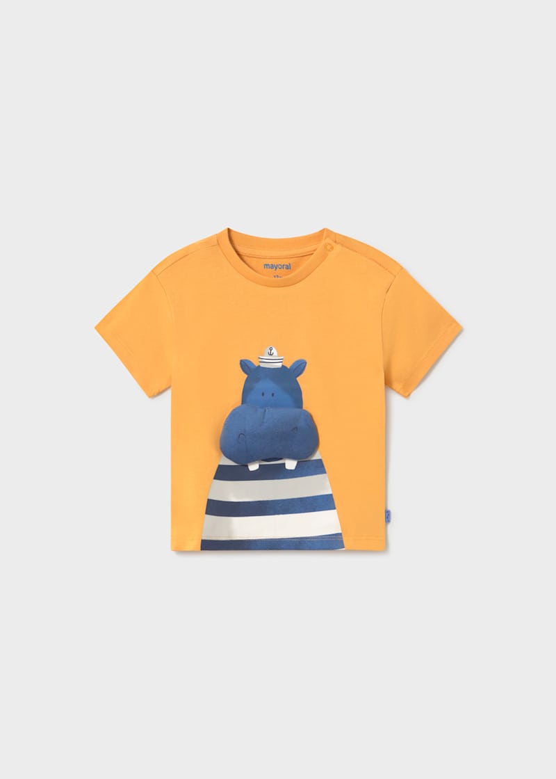 Hippo Applique T & French Terry Short Set