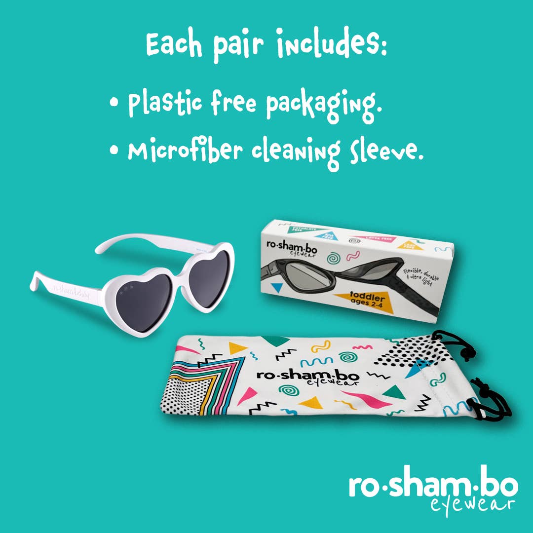 Heart Sunglasses | White: Junior (Ages 5+) / Purple Lens