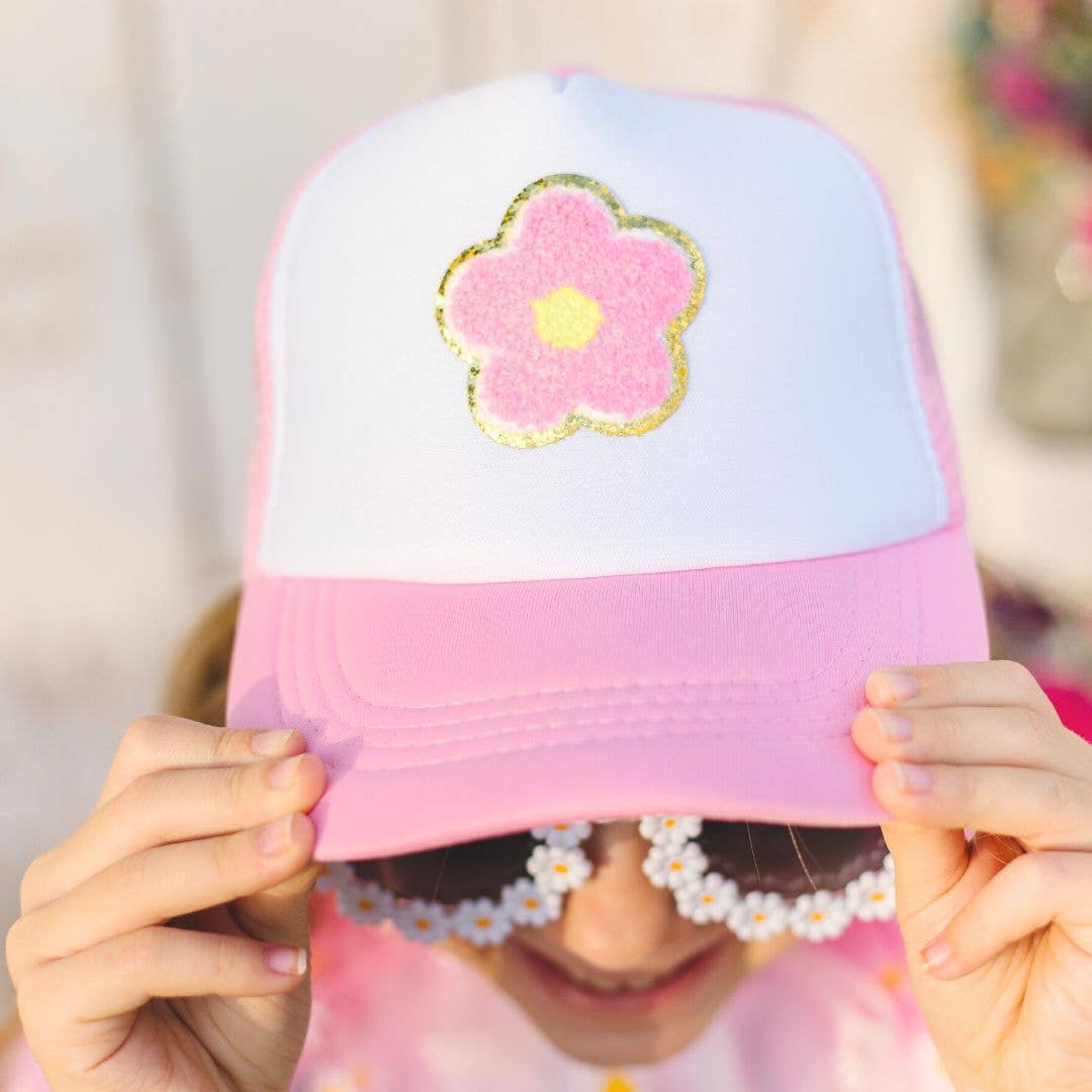 Daisy Patch Hat - Trucker Hat - Kids Spring Hat