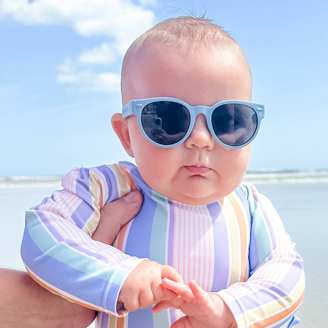 Round Sunglasses | Cloudy Blue: Baby (Ages 0-2) / Grey Polarized Lens