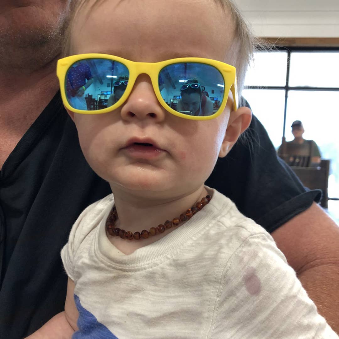 Yellow Sunglasses: Toddler (Ages 2-4) / Blue Lens