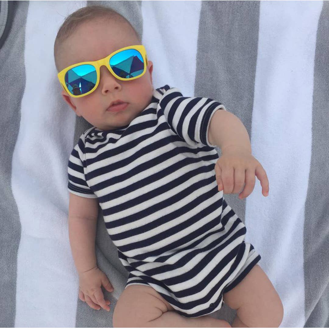 Yellow Sunglasses: Toddler (Ages 2-4) / Blue Lens