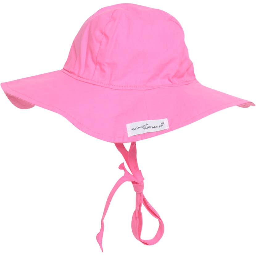 Kids UPF50+ Girls and Boys Floppy Sun Hat: Rainbow Ombre / XS