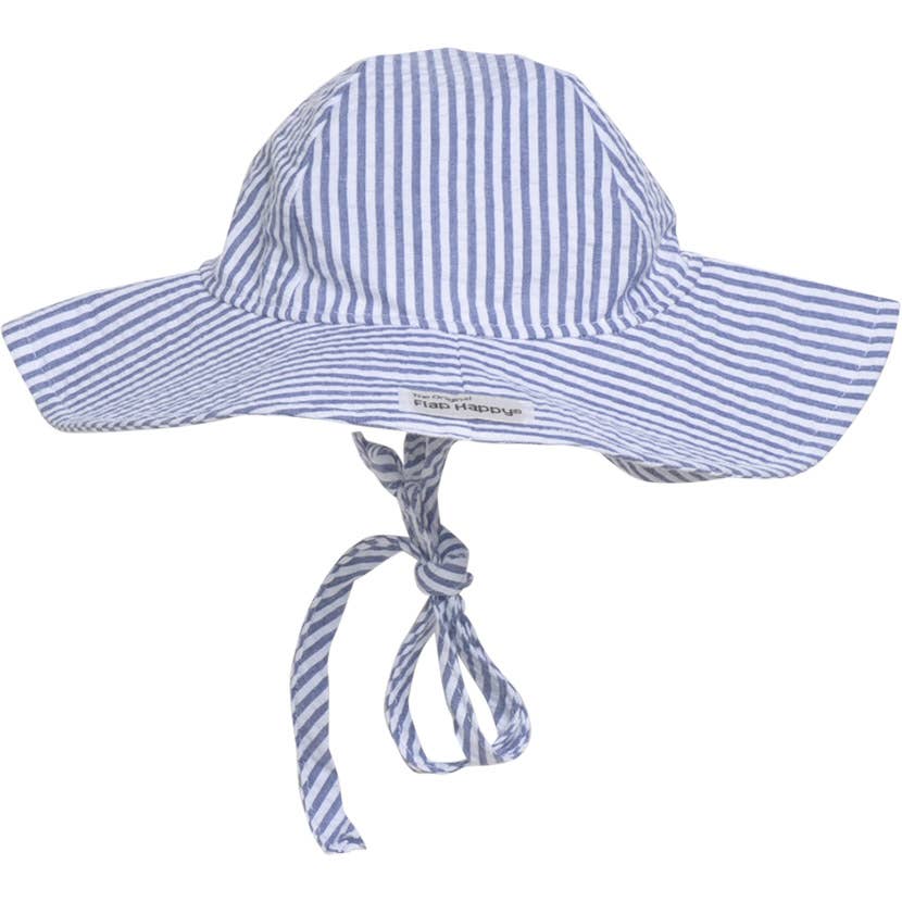 Kids UPF50+ Girls and Boys Floppy Sun Hat: Chambray / S