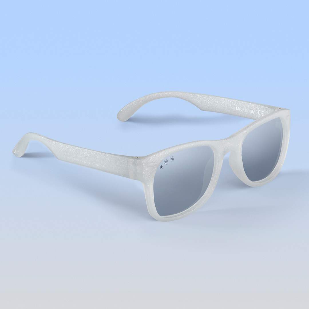 Silver Glitter Sunglasses: Toddler (Ages 2-4) / Purple Polarized Lens