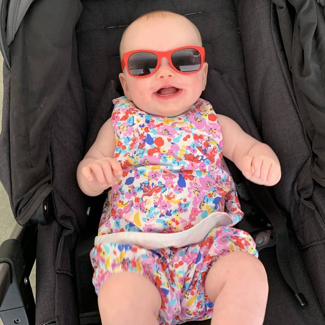 Red Sunglasses: Baby (Ages 0-2) / Chrome Polarized Lens