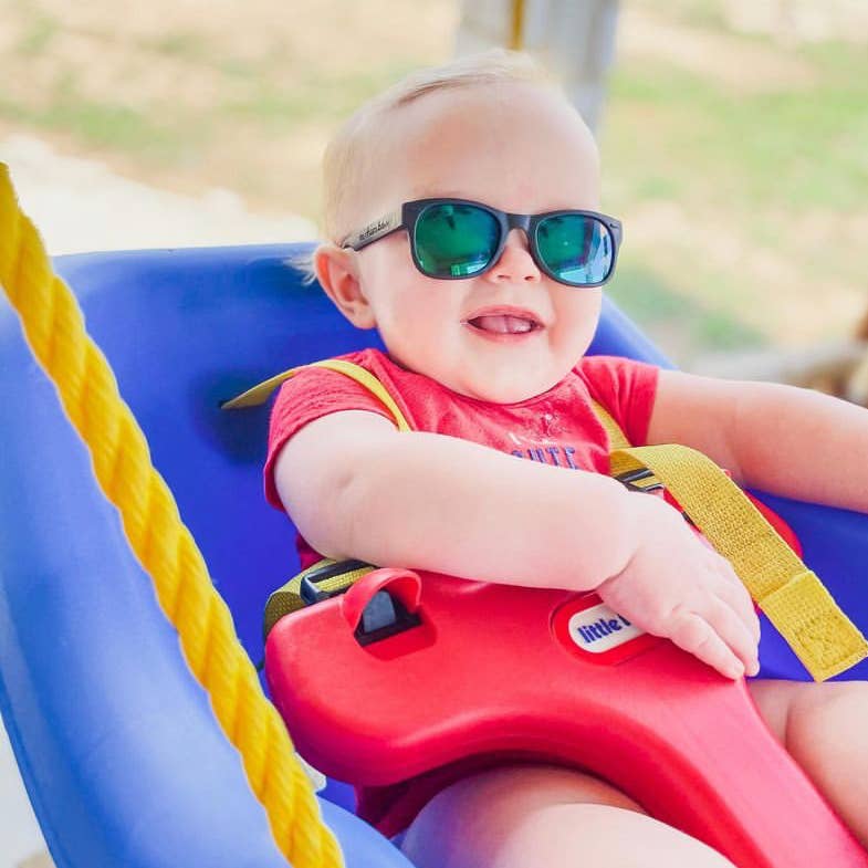 Navy Sunglasses: Junior (Ages 5+) / Blue Polarized Lens