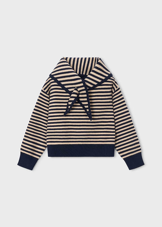 Striped Sweater w/Scarf