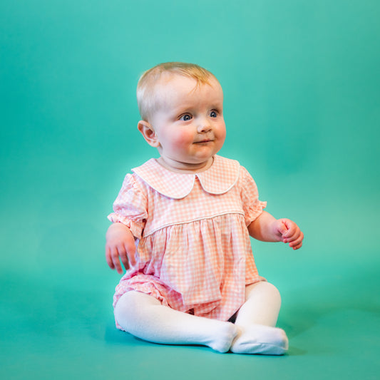 Classic Puff Sleeve Baby Doll Bubble - Mini Gingham Pink