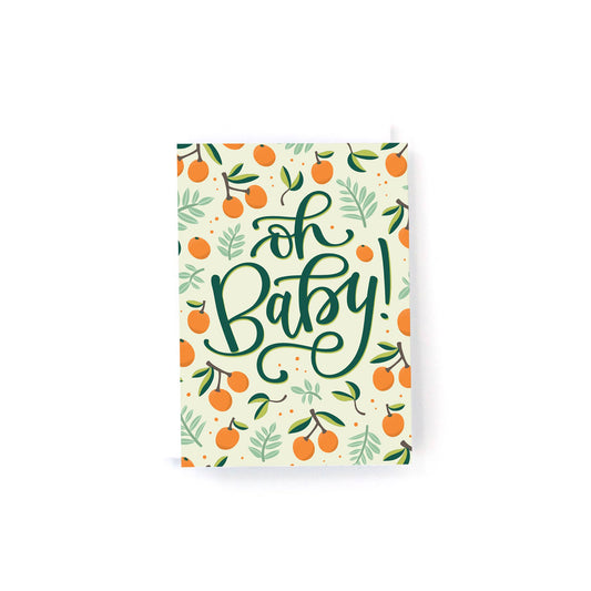 Oh Baby (oranges) Mini Greeting Card