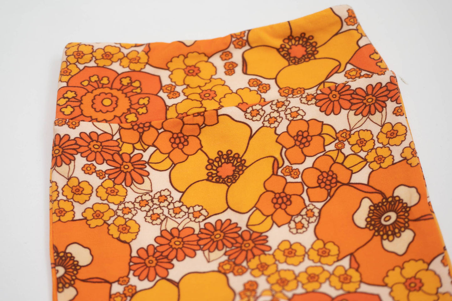 70s Flower Power Jersey Knit Bell Bottoms for Fall: 3T