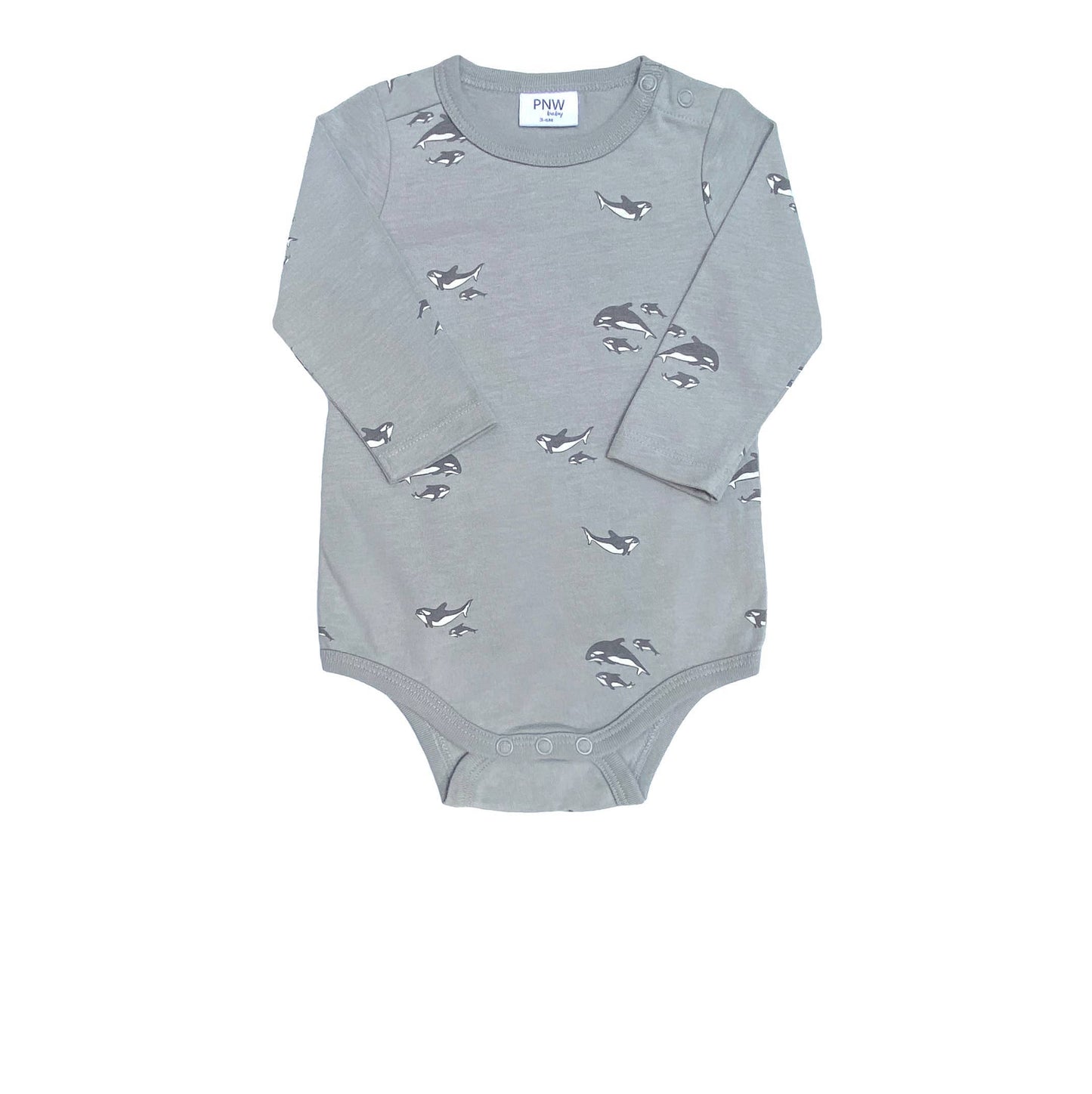 PNW Baby Longsleeve Bodysuit- Orcas