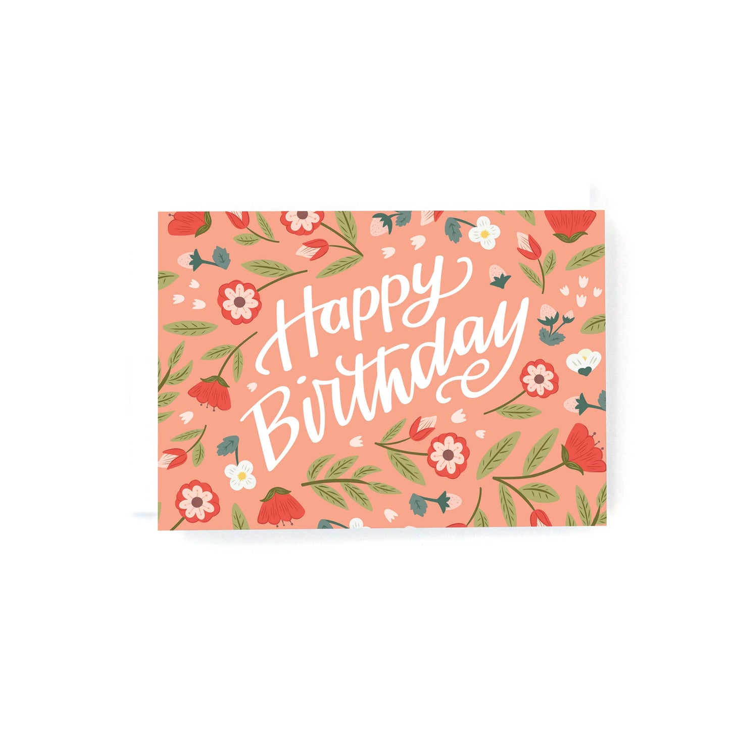 Happy Birthday (Pink Florals) Mini Greeting Card