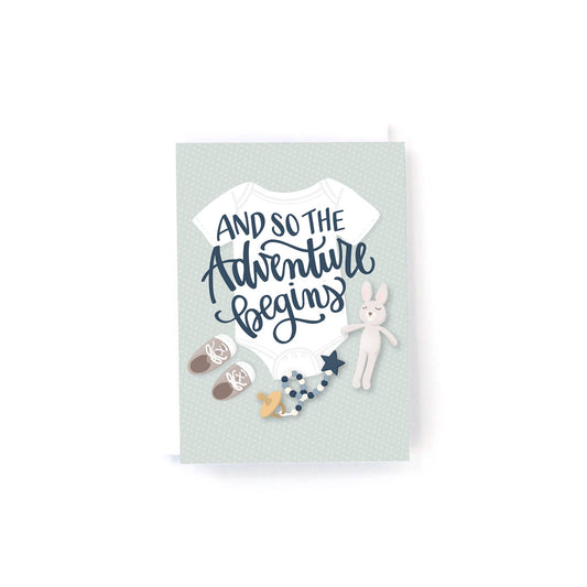 And so the adventure begins Mini Greeting Card